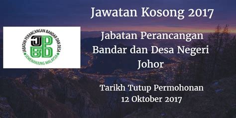 Jabatan perancang bandar dan desa negeri johor. Jawatan Kosong Jabatan Perancangan Bandar dan Desa Negeri ...