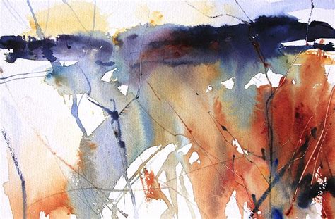 Autumn Landscape Cheshire Semi Abstract Watercolour By Adrian