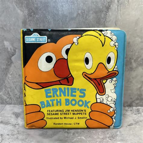 Sesame Street Ernie S Bath Book Bathtub Duckie Soft Waterproof Plastic 1982 15 00 Picclick