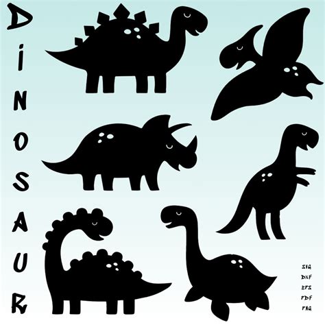 Dinosaur Svg Dinosaur Silhouette Clipart Cute Dino Cricut Masterbundles