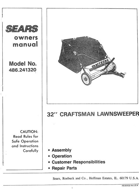 Craftsman User Manual Lawn Sweeper Manuals And Guides L