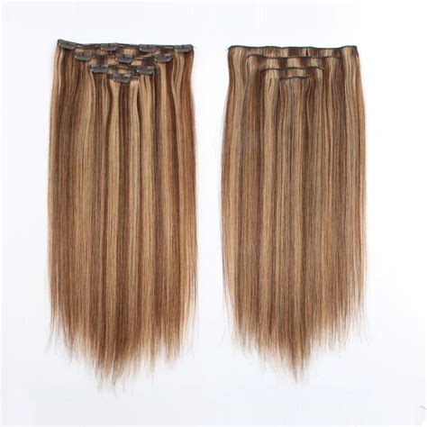 Tressmatch 20 remy human hair clip in extensions black brown blonde red 120g. Sassina 80Grams/Set Clip in Human Hair Extensions Real ...