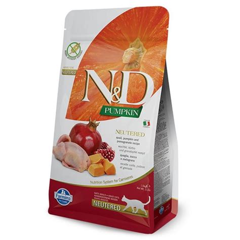 Significantly more protein than average. Farmina N&D Pumpkin Cat QUAIL NEUTERED 1.5kg Maddies Online