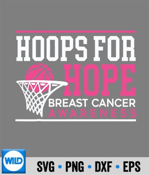 Breast Cancer Month Svg Hoops For Hope Basketball Player Breast Cancer Awareness Svg Wildsvg