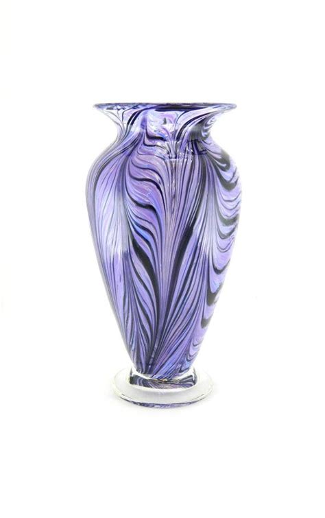 Hand Blown Art Glass Vase Purple Lavender And By Paradiseartglass 65