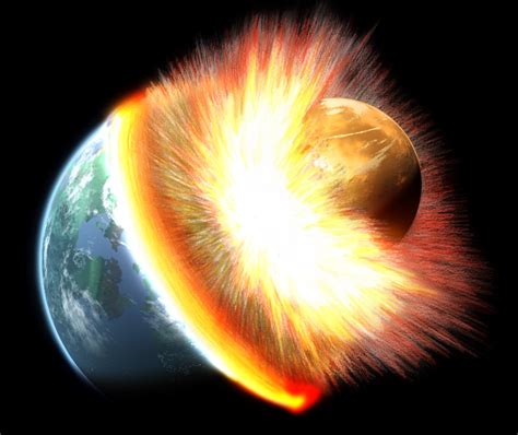 Theia Giant Impact Hypothesis Collision With Earth Producing Moon