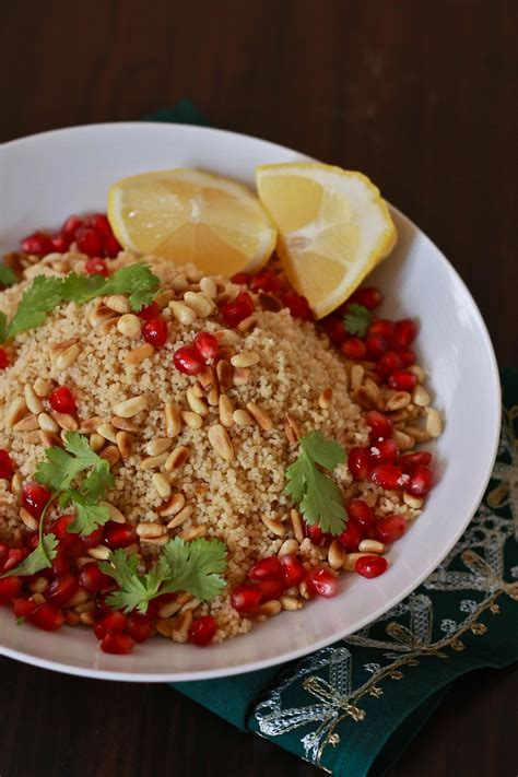cous cous pomegranate and pine nut salad recipe couscous vegan recipes healthy pine nuts