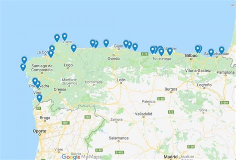 25 Pueblos Bonitos Del Norte De España Sobre La Costa Mapa