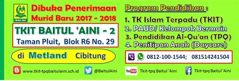 Tkit Tpq Baitul Aini Spanduk Penerimaan Murid Baru Tahun Pelajaran