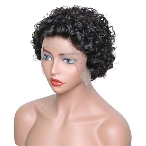 Short Water Wave Bob Wig 8 Inch Bouncy Curly 180 Density Lace Front