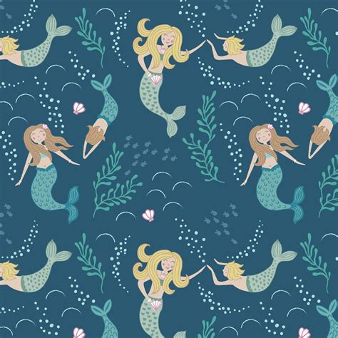 Tales of the Sea Dk Blue Mermaids LEIA138-3 | Mermaid quilt, Mermaid