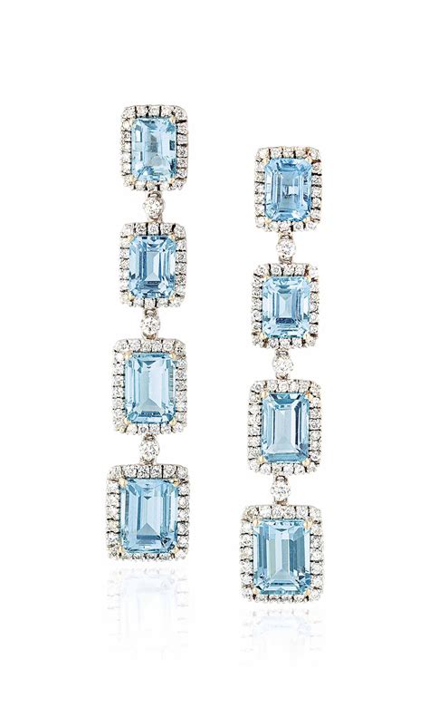 Aquamarine And Diamond Earrings Earrings Aquamarine Christie S