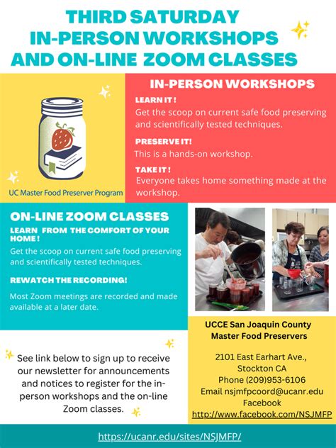 3rd Saturdays Workshops And Classes Ucce Master Food Preservers Of