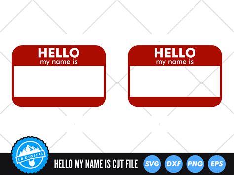 Hello My Name Is Svg Name Tag Cut File Hello My Name Is Clip Art By Ld Digital Thehungryjpeg