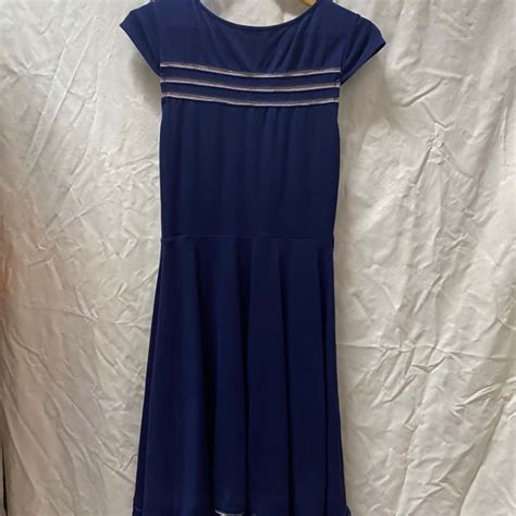 Review Navy Blue Fitted Dress Size 10 S