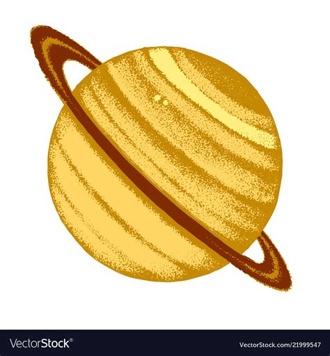 Hand Drawn Saturn Planet Royalty Free Vector Image