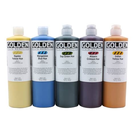 Golden Historical Fluid Acrylics Paint 16oz Open Stock Acrylic