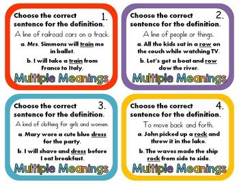 Multiple Meaning Words by Rock Paper Scissors  Teachers Pay Teachers