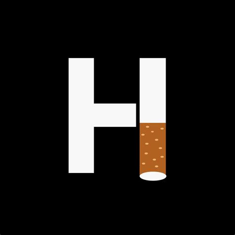 Letter H Smoke Logo Concept With Cigarette Icon Tobacco Logo Vector