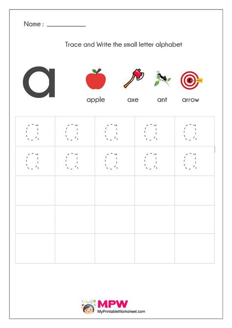 Trace And Write The Small Letter Alphabet Worksheet