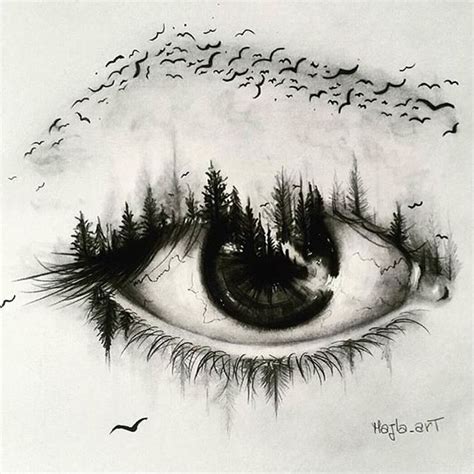 Double Exposure Eye Artistmajlaart Random Drawings Art