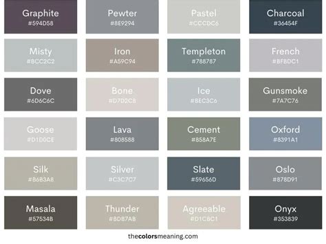 160 Shades Of Gray With Names Hex Rgb Cmyk Codes 43 Off