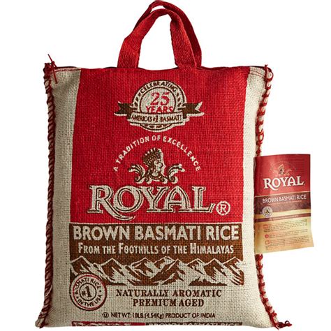 The lovely long grains can be coated or topped with sauces, spices, herbs. Royal Basmati Brown Rice - 10 lb.
