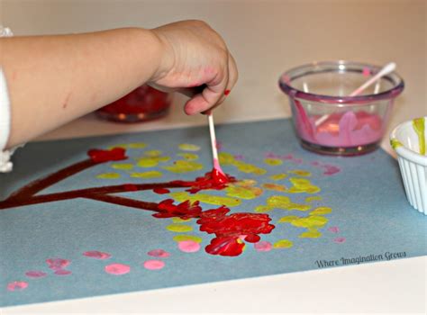 Simple Art Projects for Kids: Cotton Swab Tree Craft! - Where
