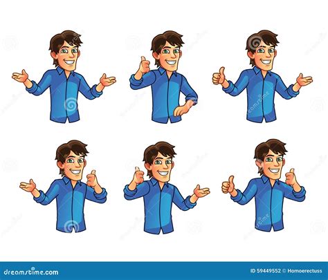 Gestes De Jeune Homme Illustration De Vecteur Illustration Du Heureux