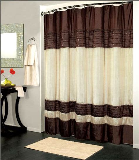 Find great deals on ebay for bathroom shower curtain sets. Luxury Fabric Shower Curtain Sequin Design Brown 70x72 ...