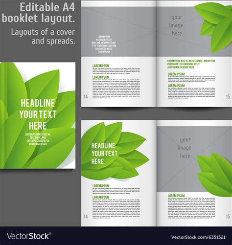 A4 Book Layout Design Template Royalty Free Vector Image