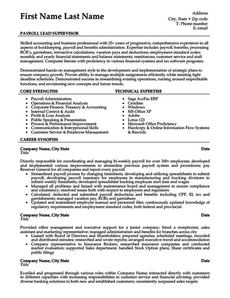 payroll lead supervisor resume template premium resume samples and example