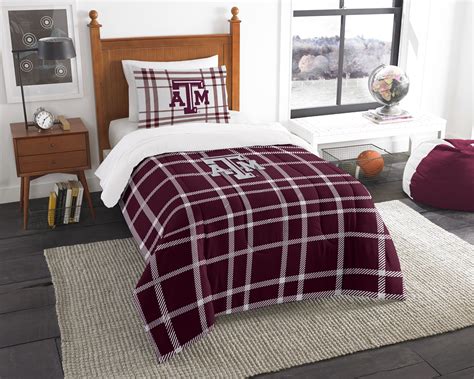 What bedding is needed in a college dorm? Texas A&M Collegiate Twin Embroidered Comforter & 1 Sham ...