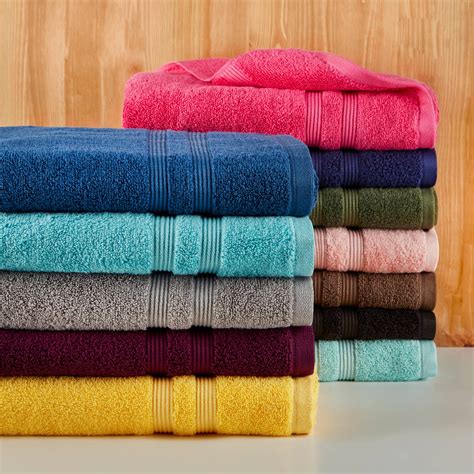 Mainstays Solid Performance Cotton Towel Set 6 Piece Set Walmart Com