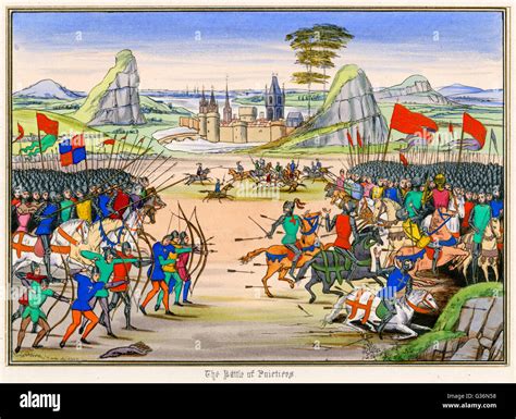 Batalla De Poitiers En La Guerra De Los Cien Años Fotografía De Stock