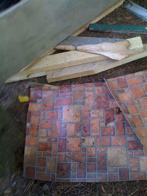 Floorpops harvard brick red peel and stick floor tiles contain 10 square pieces on 10 sheets that measure 12 x 12 inches. Old, old red-brick linoleum | This linoleum pattern was on ...