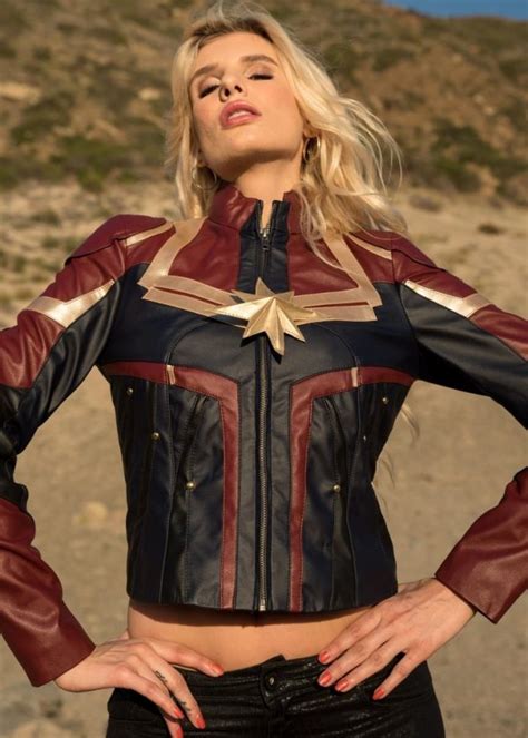 Captain Marvel Brie Larsons Costume Leather Jacket Rockstar Jacket