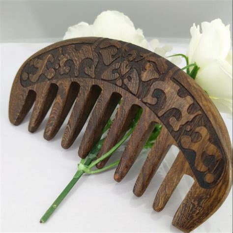 Device for combing hair thin signs for visage. 1PCS Black Sandalwood Comb Super Wide Tooth Straight And ...