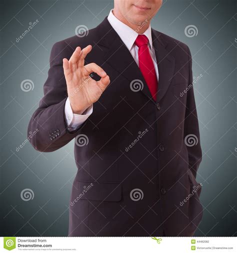 Businessman Showing Perfect Gesture Hand Sign Excellent Good Great