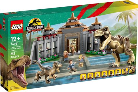 Lego Jurassic Park 30th Anniversary Visitor Centre T Rex And Raptor Attack 76961