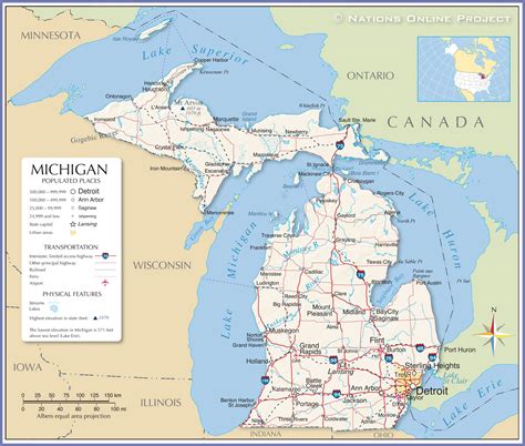 Michigan Printable Map
