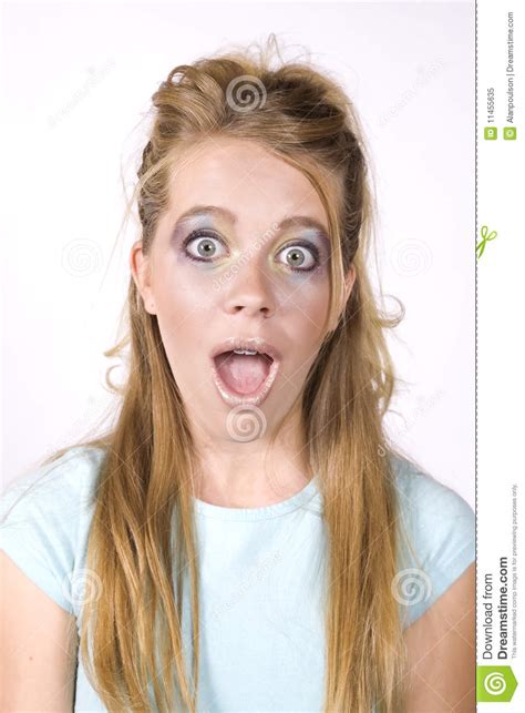 Expression Girl Surprised Mouth Open Stock Image Image