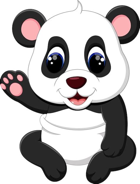 Ilustración De Dibujos Animados Lindo Bebé Panda Vector Premium