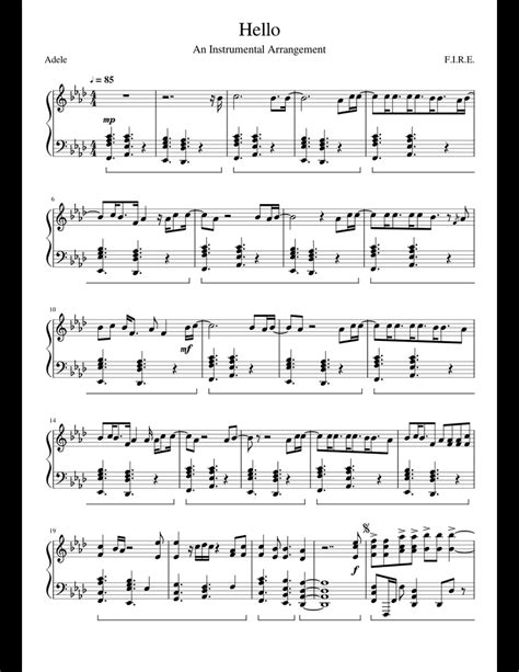 27 Adele Hello Sheet Music For Piano Download Free In Pdf Or Midi