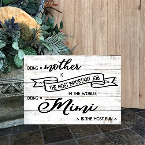 Being A Mother Is The Most Important Job Wood Sign Etsy