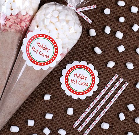 Christmas Hot Cocoa Cone Kit Cellophane Cone Bags Twist Ties Etsy