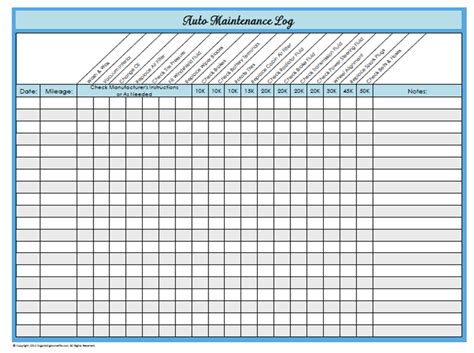 31 Days Of Home Management Binder Printables Day 23 Auto Maintenance