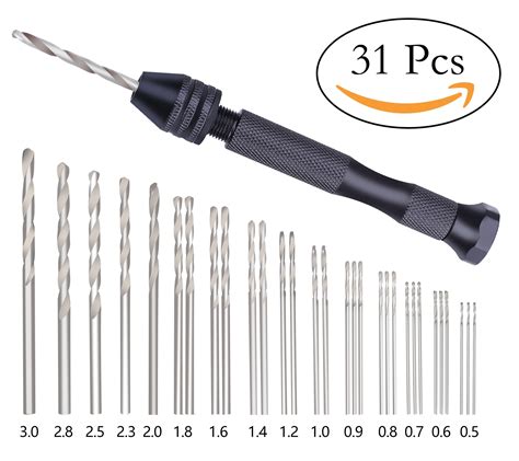 Precision Pin Vise Hobby Drill Set With Hand Twist Bits With A Mini