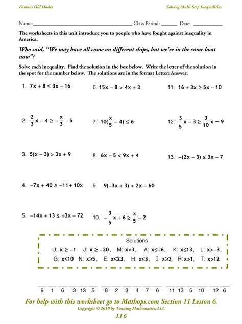 Therefore, it is necessary to monitor changes in the kuta software infinite algebra 2 answer key and to update it in a timely manner. Solving Multi Step Inequalities Worksheet Pdf - Worksheetpedia
