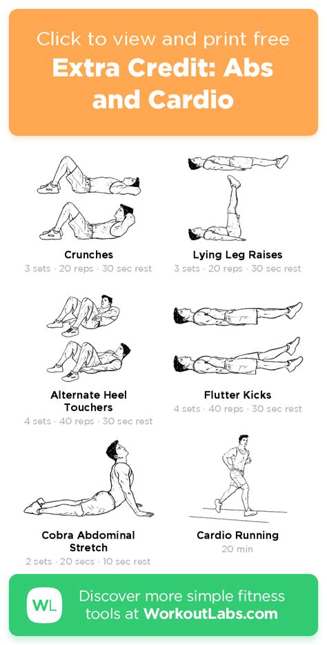 Extra Credit Abs And Cardio Click To View And Print This Illustrated